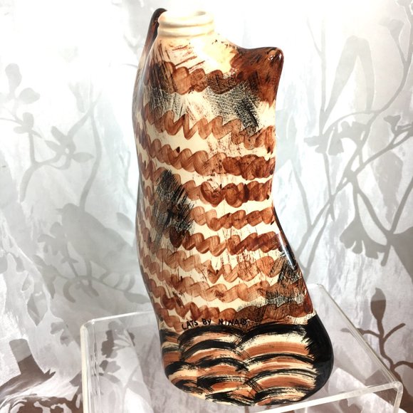 NINA LYMAN CATS Ceramic Ginger Cat Bottle - Picture 7 of 10